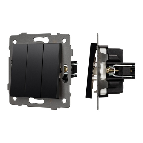 Механизм выключателя трехклавишный непроходной SWT-MK03-PL-BK-V (250V, 10A) (Arlight, -)
