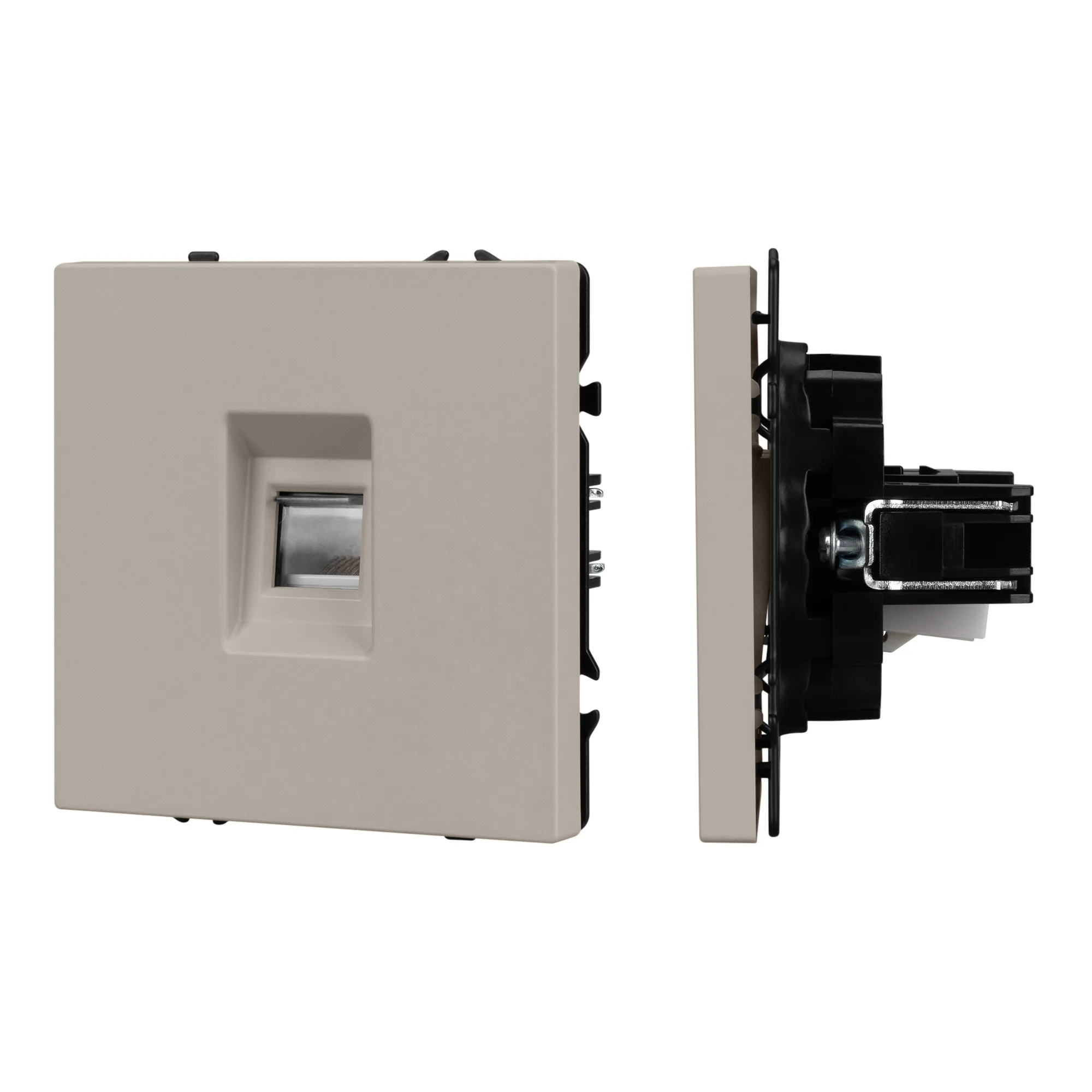Механизм компьютерной розетки SCT-NOBE-MPC1-SFPL-CA (RJ-45, CAT6) (Arlight, Кашемир) - изображение товара