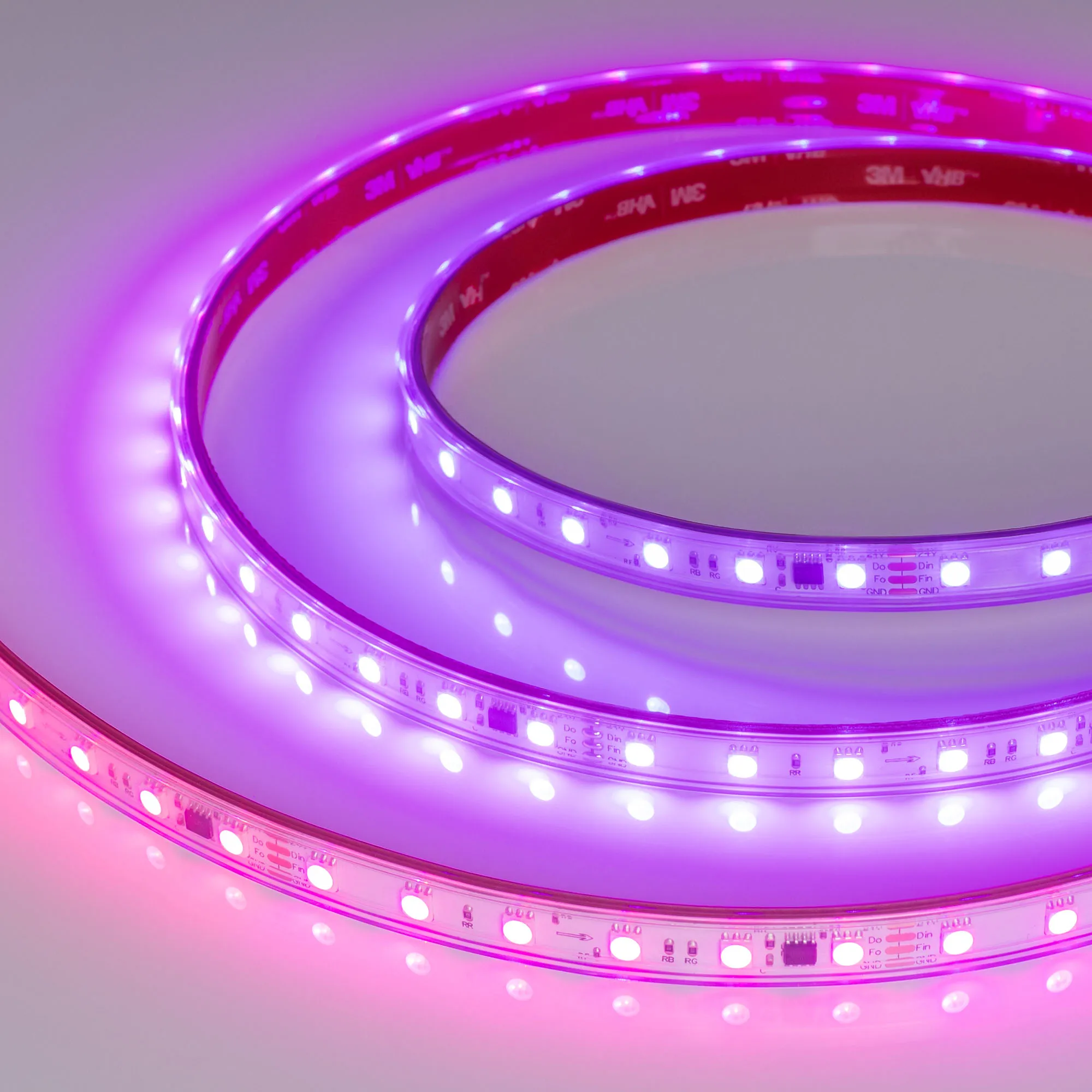 Лента светодиодная герметичная SPI-PFS-B60-12mm 24V RGB-PX6-BPT (12 W/m, IP68, 5060, 5m) (Arlight, бегущий огонь)