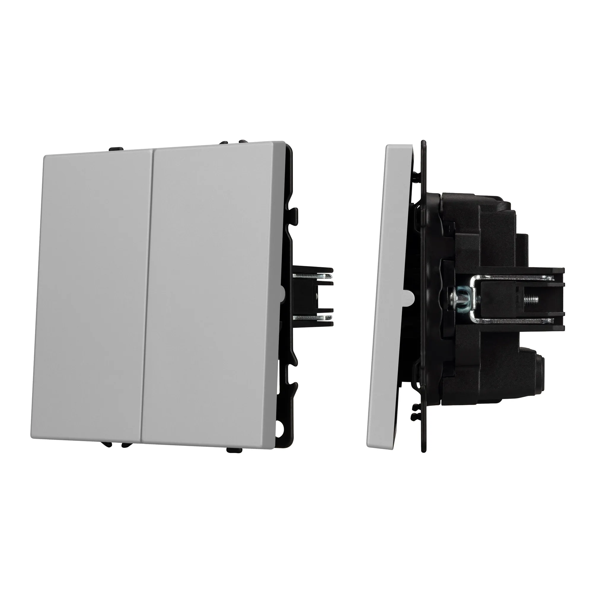 Механизм выключателя двухклавишный перекрёстный SWT-NOBE-MKX2-SFPL-IS (230V, 10A) (Arlight, Никель) - изображение товара