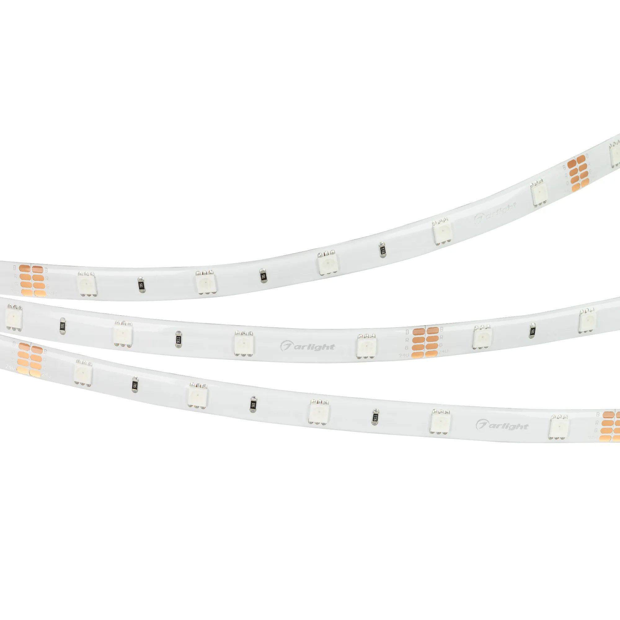 Лента светодиодная RTW 2-5000SE 24V RGB (5060, 150 LED, LUX) (Arlight, 7.2 Вт/м, IP65) - изображение товара