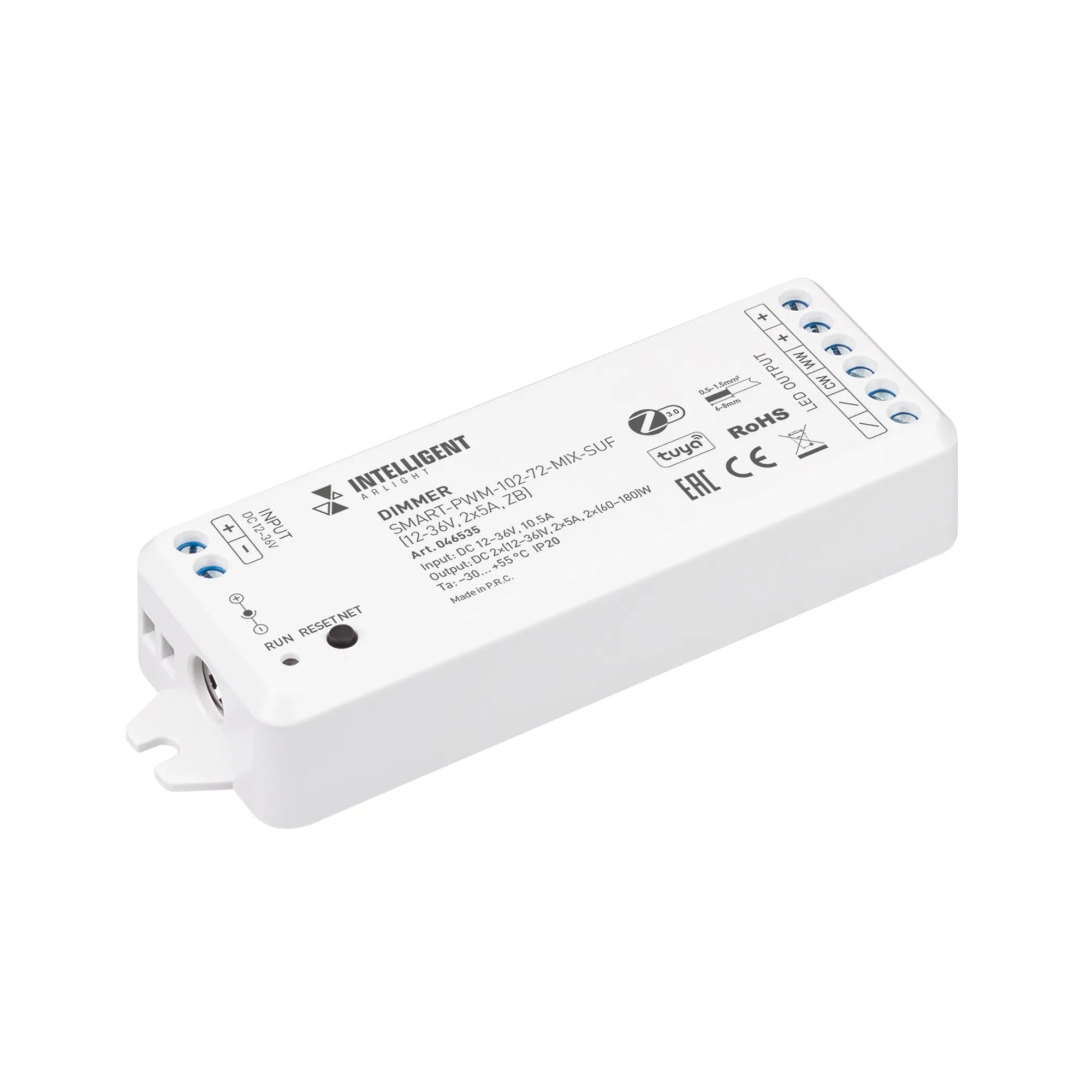 INTELLIGENT ARLIGHT Диммер SMART-PWM-102-72-MIX-SUF (12-36V, 2x5A, ZB) (IARL, Пластик) - изображение товара