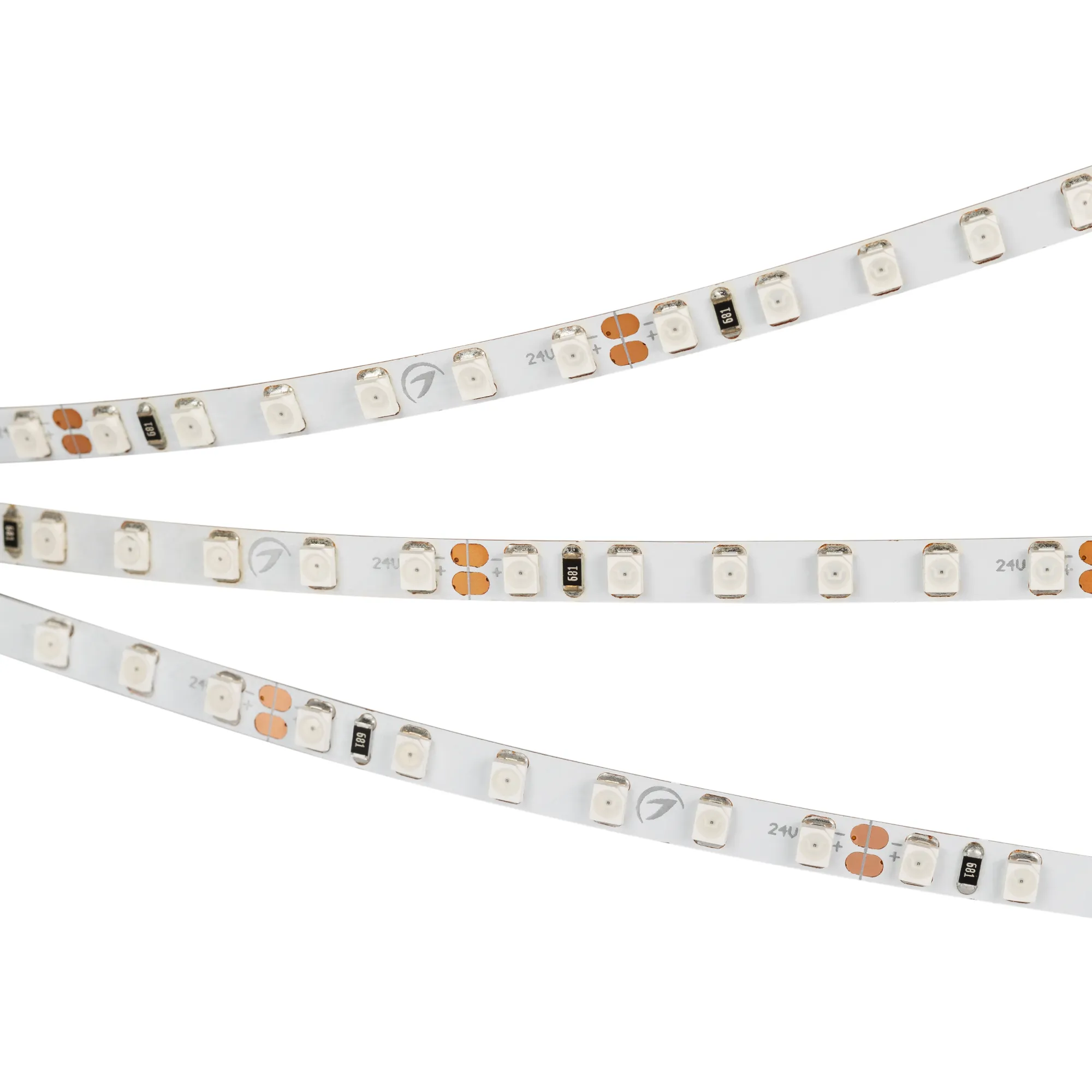 Лента светодиодная RT 2-5000 24V Blue 5mm 2x (3528, 600 LED, LUX) (Arlight, 9.6 Вт/м, IP20)